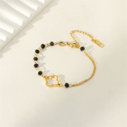 Midnight Clover Charm Bracelet - Image 2