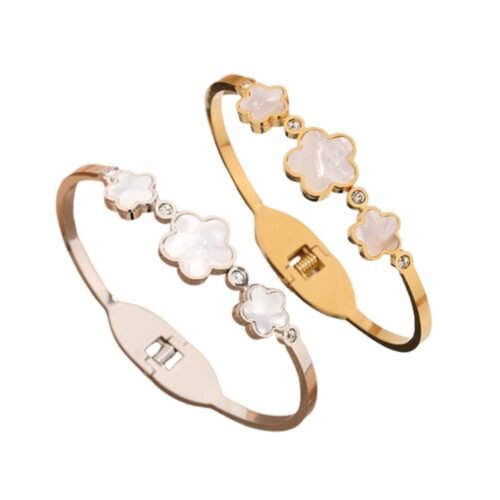 Pearlescent Floral Bangle