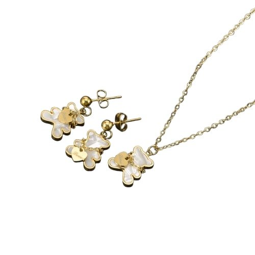 Pearlescent Teddy Charm Set