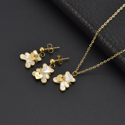 Pearlescent Teddy Charm Set