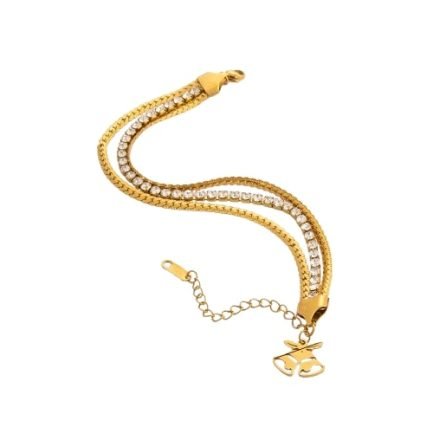 Radiant Trio Bracelet with Bell Charm