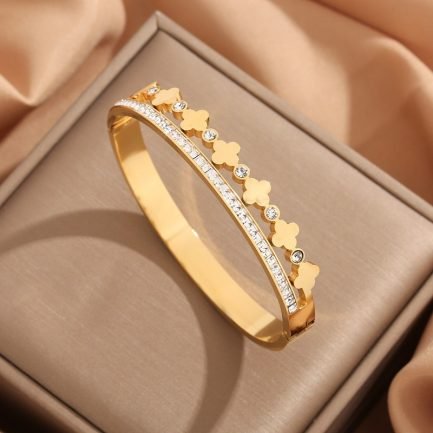 Royal Clover Crown Bangle - Image 2
