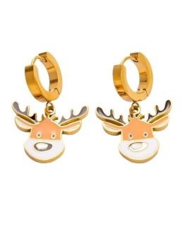 Rudolph Charm Huggie Hoops