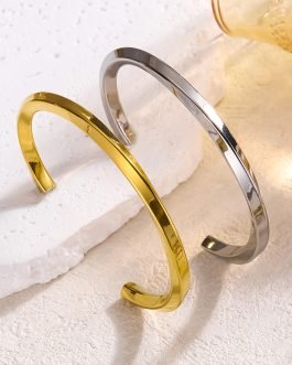 Sleek Contour Cuff Bangle