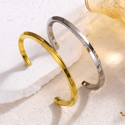 Sleek Contour Cuff Bangle - Image 2