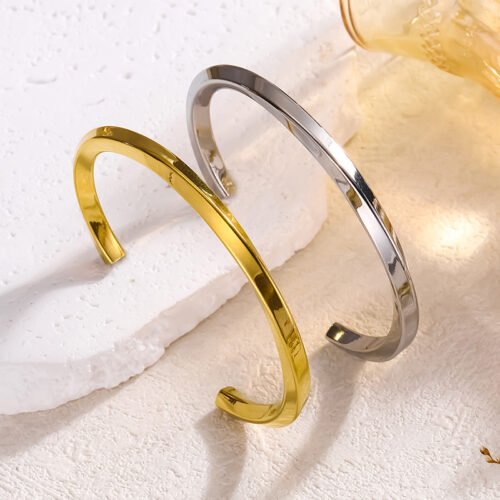 Sleek Contour Cuff Bangle