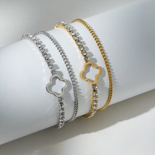 Starlit Clover Charm Bracelet