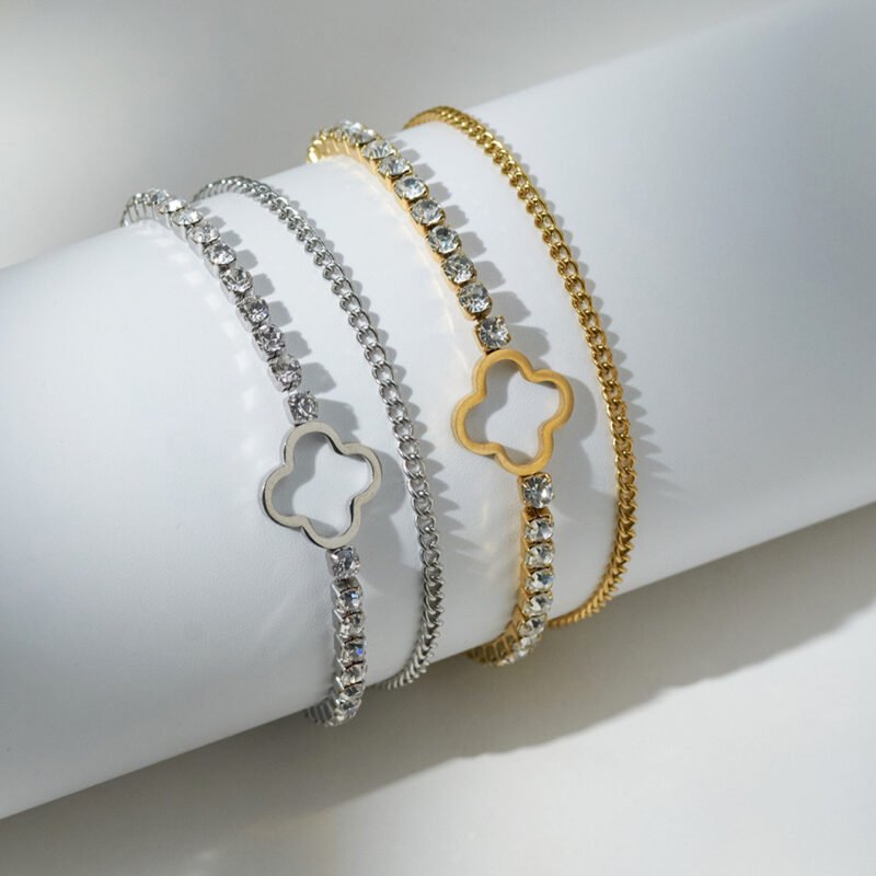 Starlit Clover Charm Bracelet