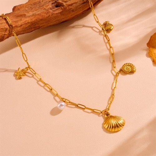 Sunkissed Seashell Cascade Necklace