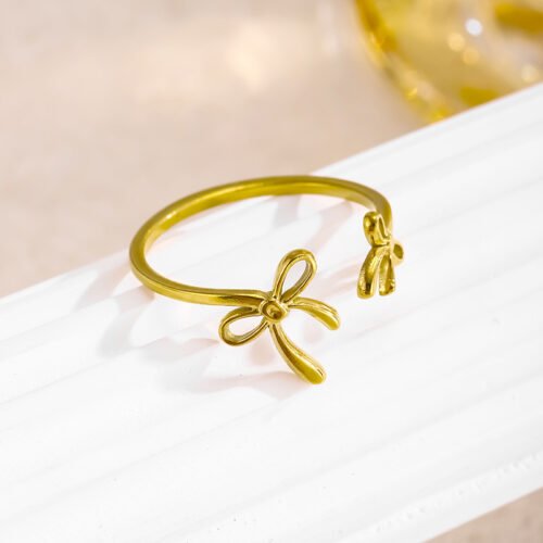 Sweet Whispers Dual Bow Open Ring