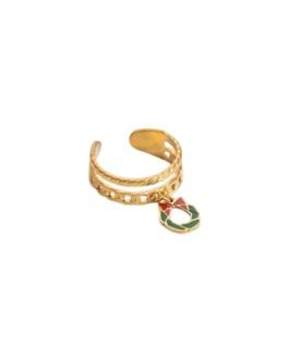 Yuletide Wreath Charm Ring