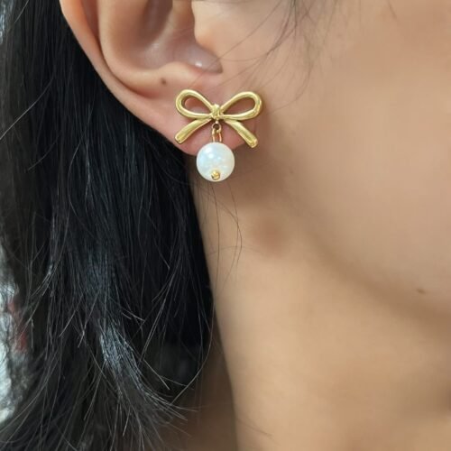 Bow & Pearl Elegance Earrings