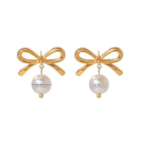 Bow & Pearl Elegance Earrings