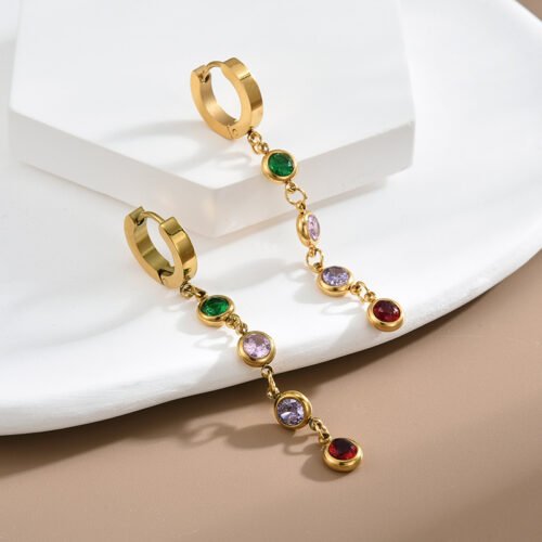 Cascade Rainbow Drop Hoops