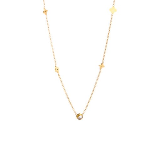 Celestial Clover Diamond Drop Necklace