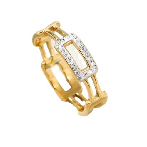 Crystal Chain Link Ring