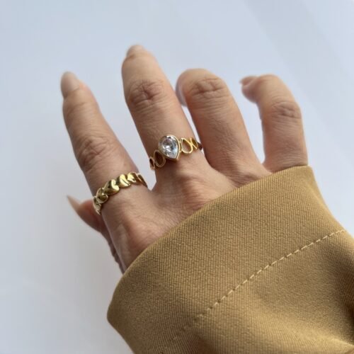 Crystal Charm Ring