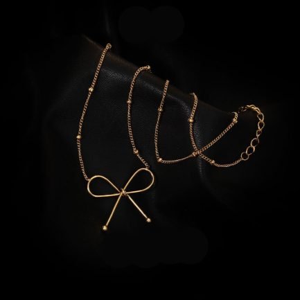 Dainty Bow Satellite Necklace - Image 4