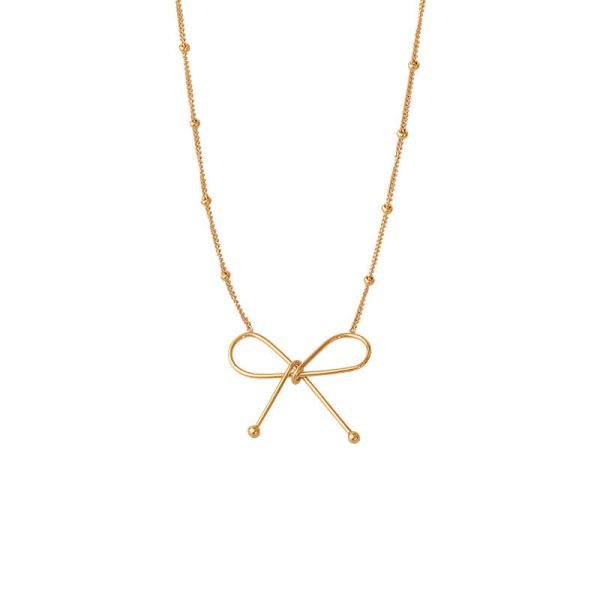 Dainty Bow Satellite Necklace