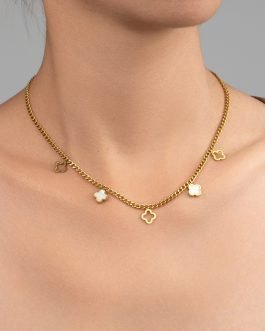 Dancing Clover Charm Necklace