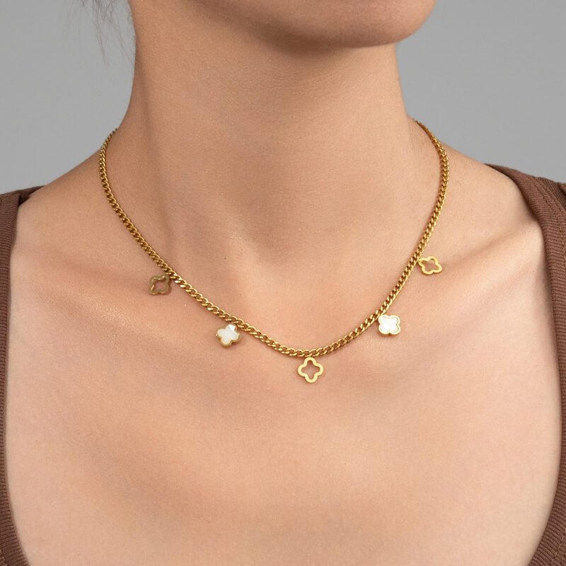 Dancing Clover Charm Necklace