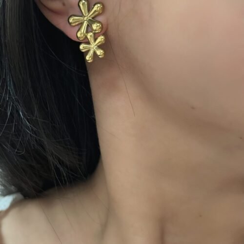 Dual Bloom Stud Earrings