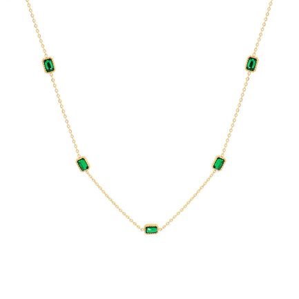 Emerald Whisper Station Necklace