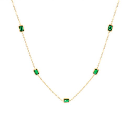 Emerald Whisper Station Necklace