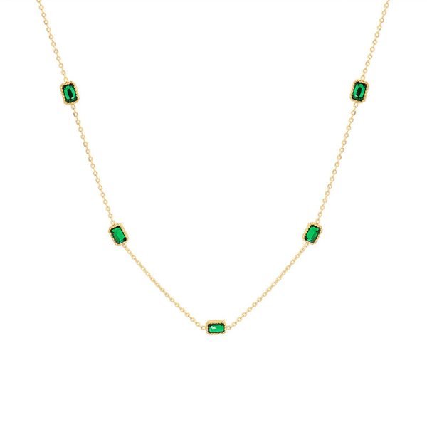 Emerald Whisper Station Necklace