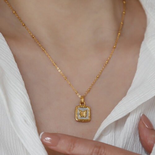 Ethereal Butterfly Square Pendant