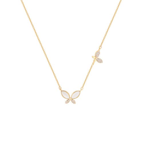 Fluttering Pearl Wings Necklace