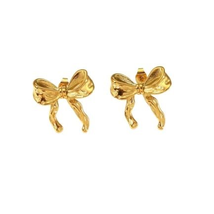 Gilded Bow Stud Earrings