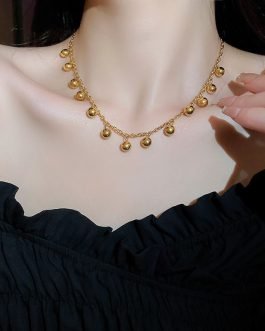 Golden Orb Cascade Necklace