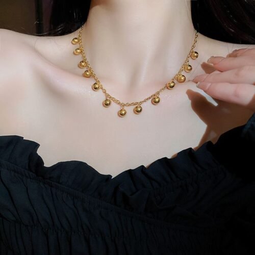 Golden Orb Cascade Necklace