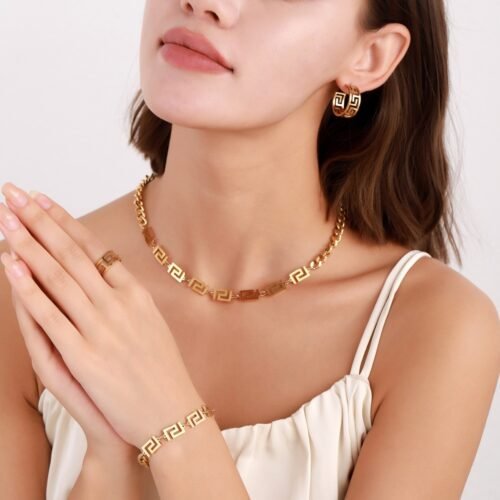Greek Key Jewelry Set