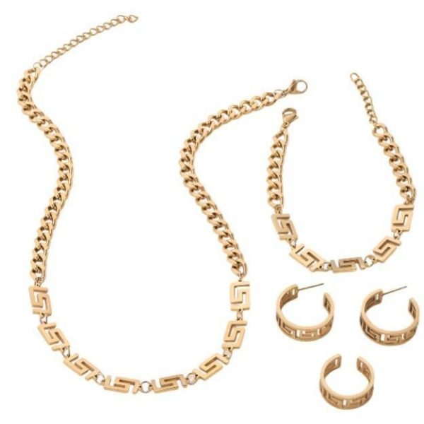 Greek Key Jewelry Set