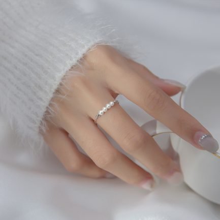 Lunar Pearl Open Ring - 이미지 3