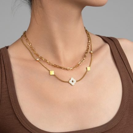 Luxe Clover Chain-Link Layered Necklace — изображение 2