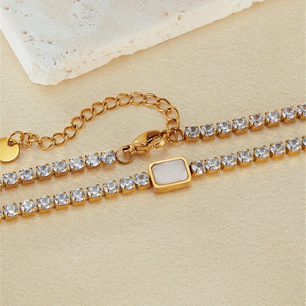 ⁦Opal Accent Tennis Necklace⁩ - الصورة ⁦4⁩