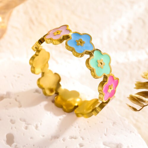 Pastel Blooms Band Ring