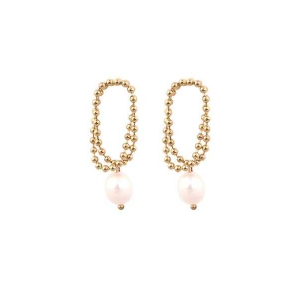 Pearl Drop Beaded Chain Earrings
