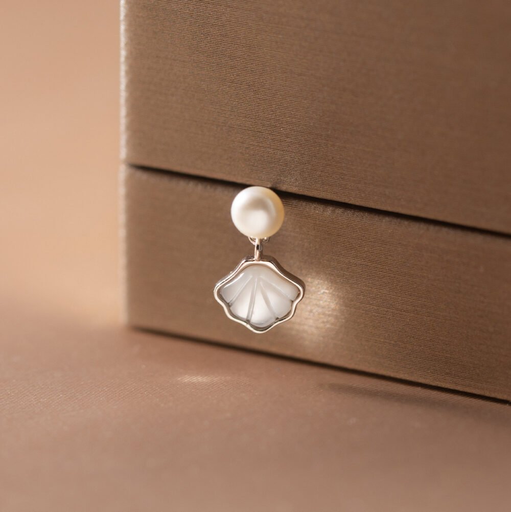 Pearl & Shell Cascade Drop Earrings - Image 5