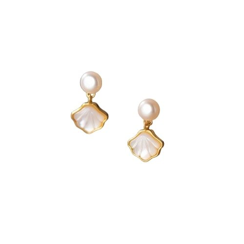 Pearl & Shell Cascade Drop Earrings