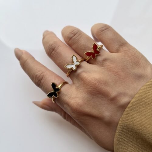 Petite Butterfly Beaded Ring
