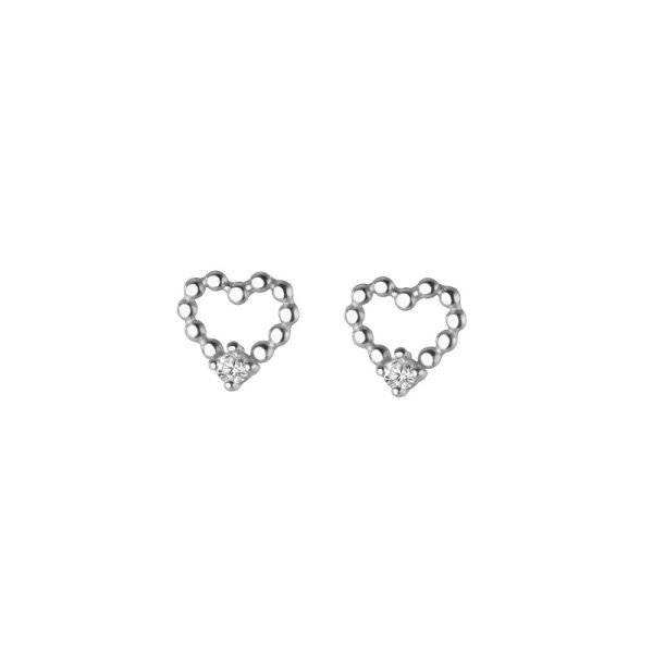 Petite Heart Dotted Studs