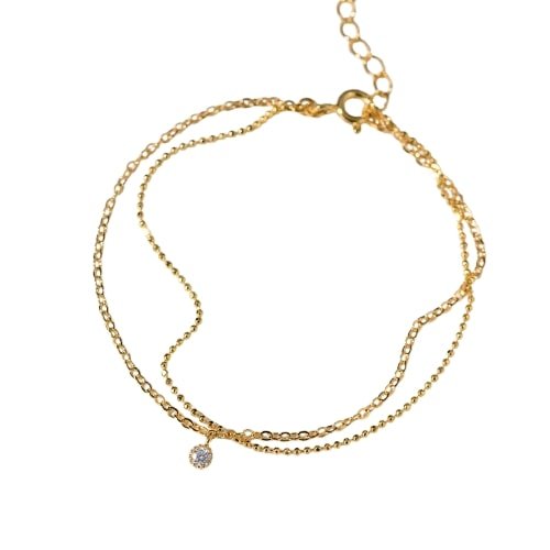 Petite Solitaire Double Chain Bracelet