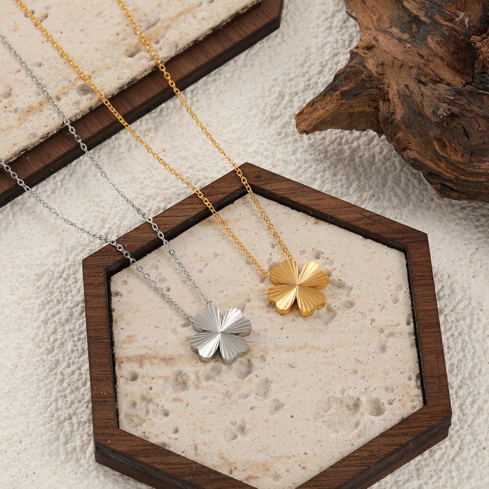 Radiant Clover Pendant Necklace - Image 2