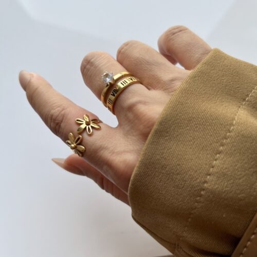 Roman Numerals Crystal Ring
