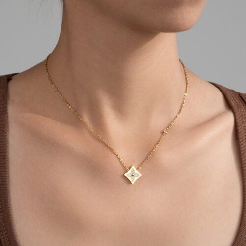 Starlit Clover Pendant Necklace
