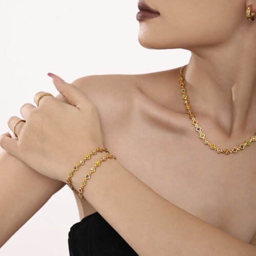 Colorful Oil Dip Jewelry Set